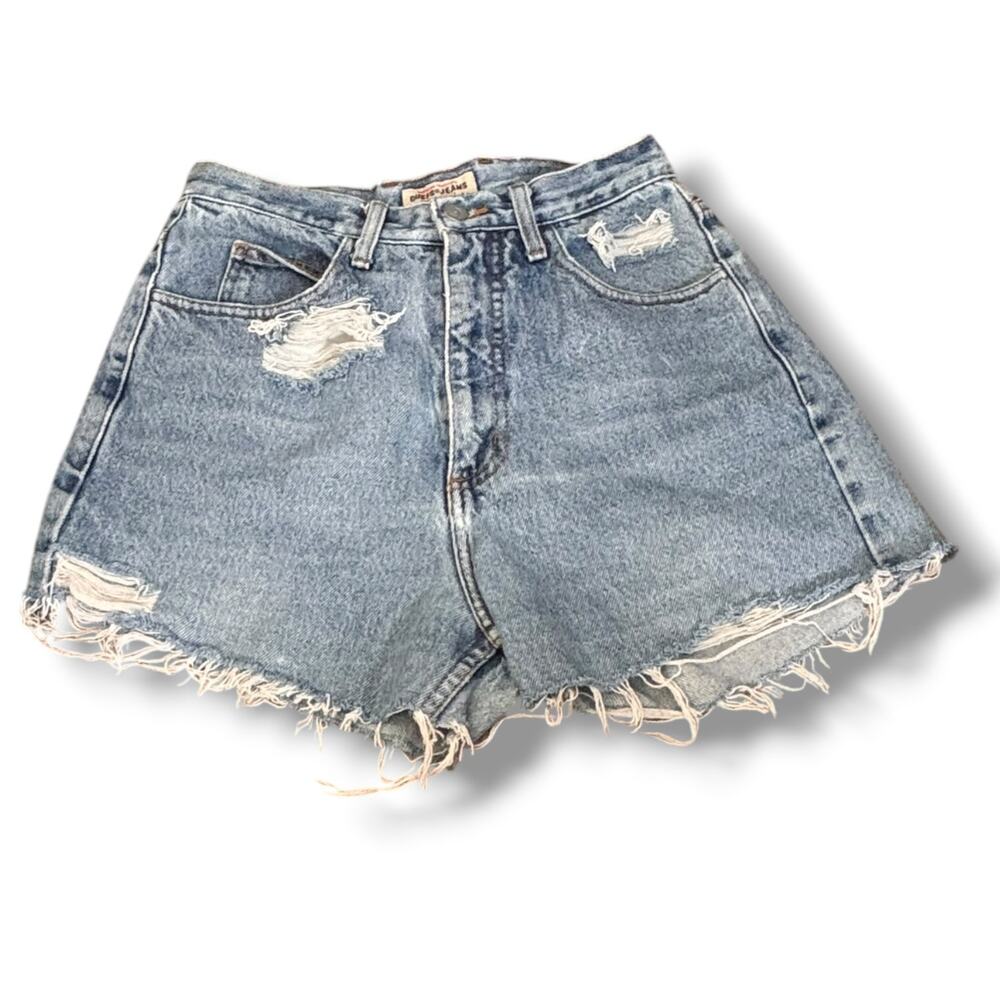 Vintage Guess USA Denim Cutoff Shorts High Rise Distressed Jean Shorts Raw Hem